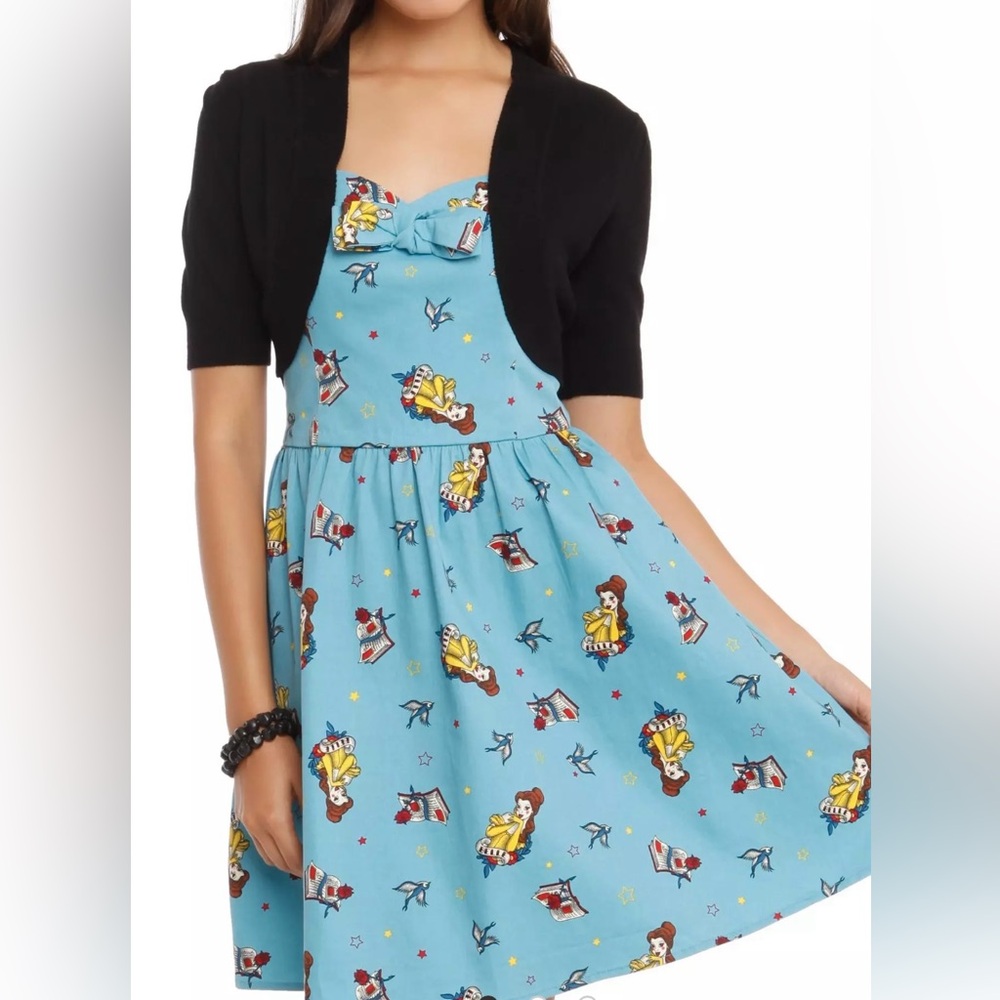 Disney Beauty and the Beast Blue and Black Mini Dress